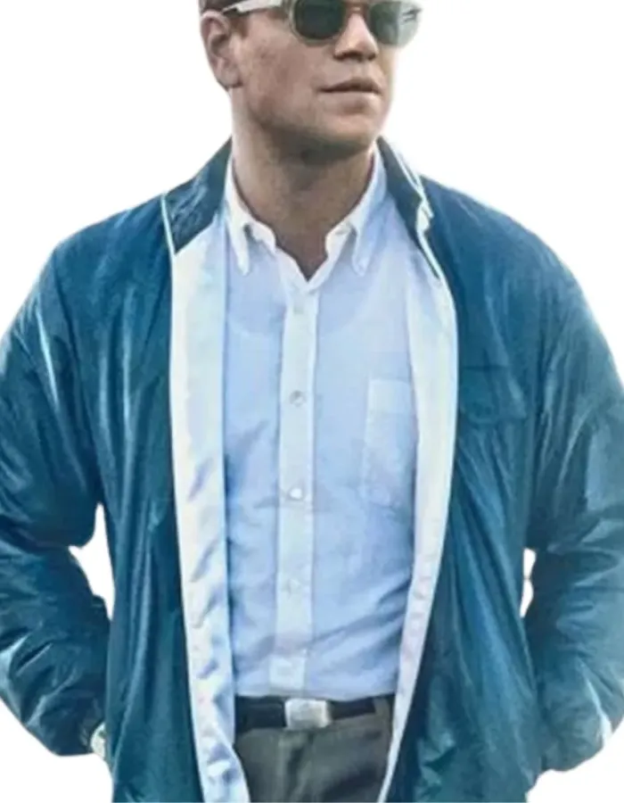 Ford V Ferrari Matt Damon (Carroll Shelby) Blue Jacket