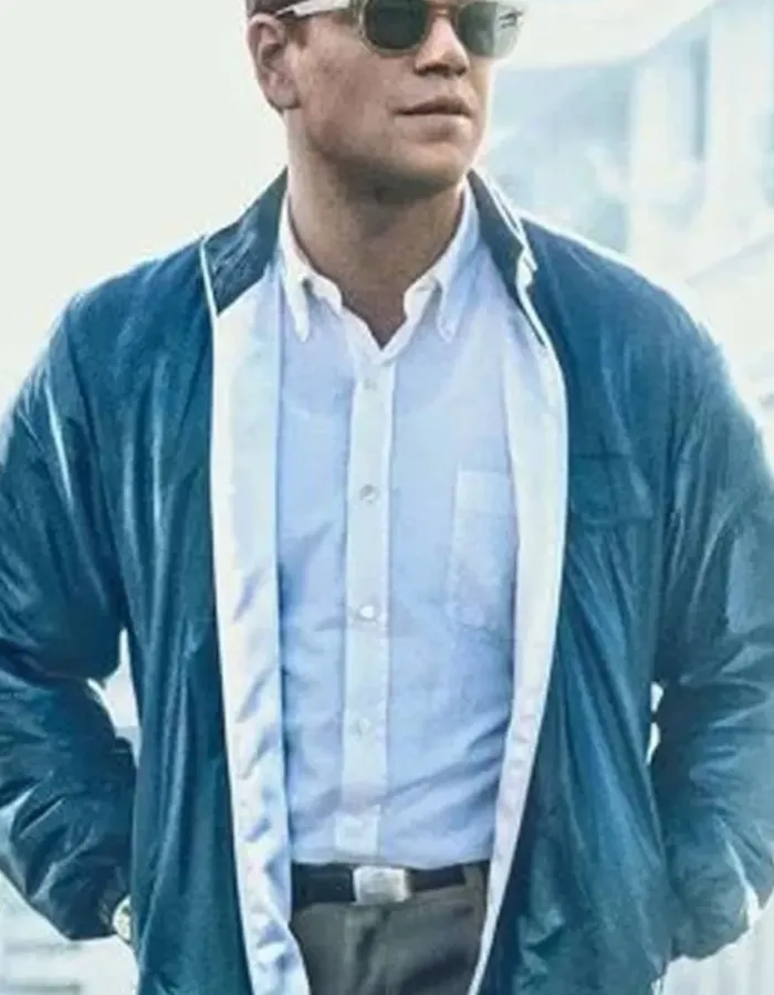 Ford V Ferrari Matt Damon (Carroll Shelby) Blue Jacket