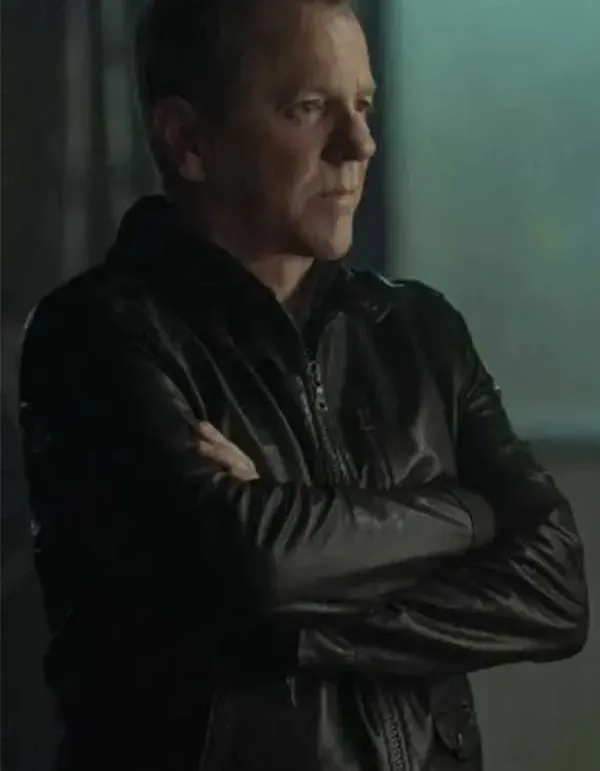 Rabbit Hole 2023 Kiefer Sutherland (John Weir) Black Leather Jacket