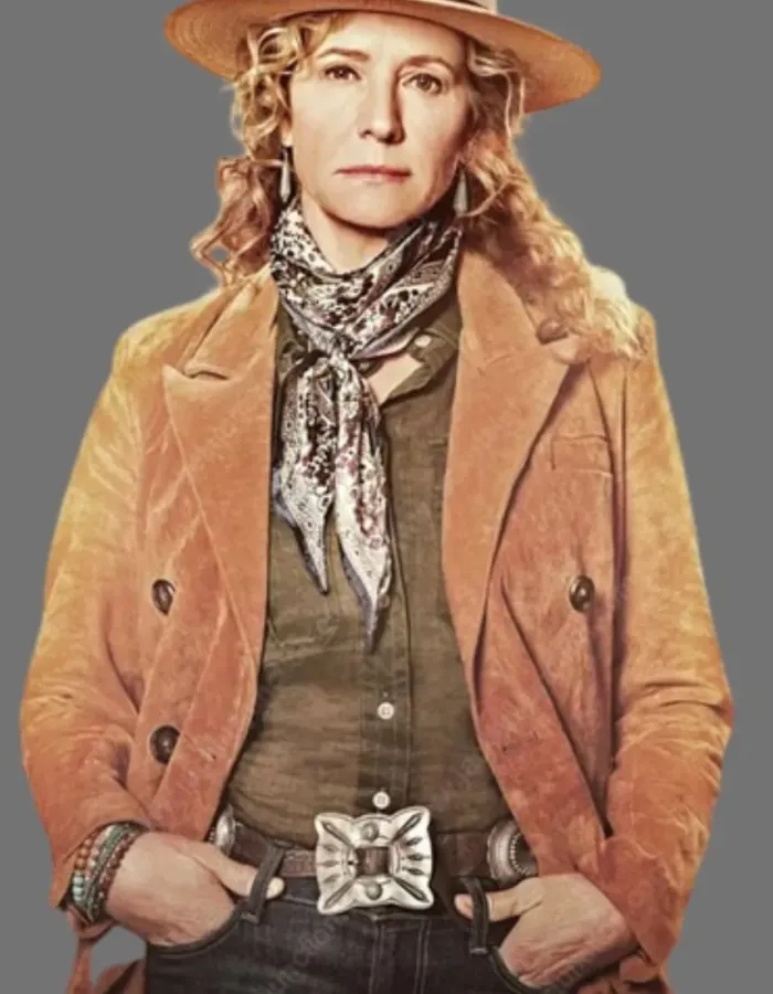 Ride 2023 Nancy Travis (Isabel McMurray) Brown Suede Leather Coat