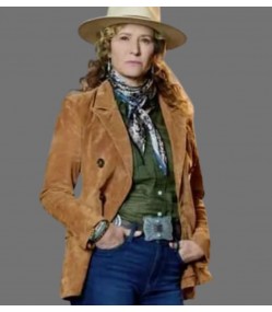 Ride 2023 Nancy Travis (Isabel McMurray) Brown Suede Leather Coat