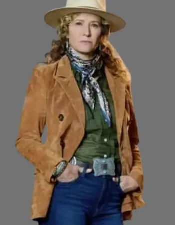 Ride 2023 Nancy Travis (Isabel McMurray) Brown Suede Leather Coat