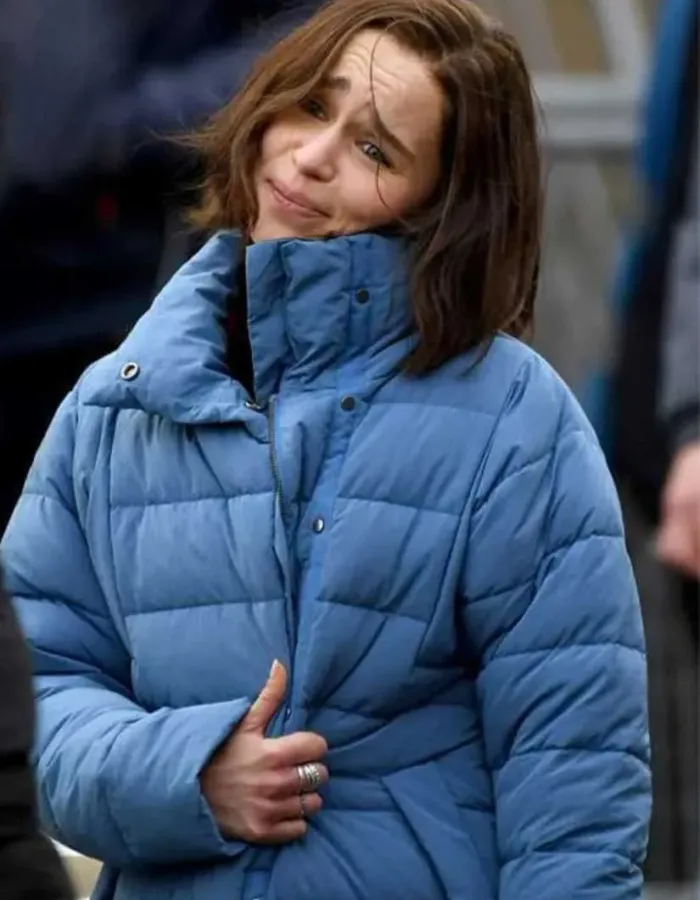 Secret Invasion 2023 Emilia Clarke (G'iah) Blue Puffer Coat