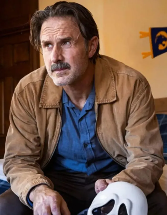 Scream 2022 David Arquette (Dewey Riley) Brown Leather Jacket