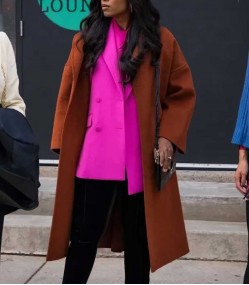 The Love Club 2023 Chantel Riley (Lauren Bishop) Brown Wool Coat