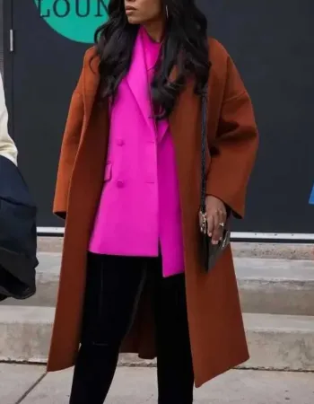 The Love Club 2023 Chantel Riley (Lauren Bishop) Brown Wool Coat