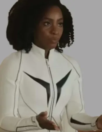 The Marvels 2023 Teyonah Parris (Monica Rambeau) White Leather Jacket
