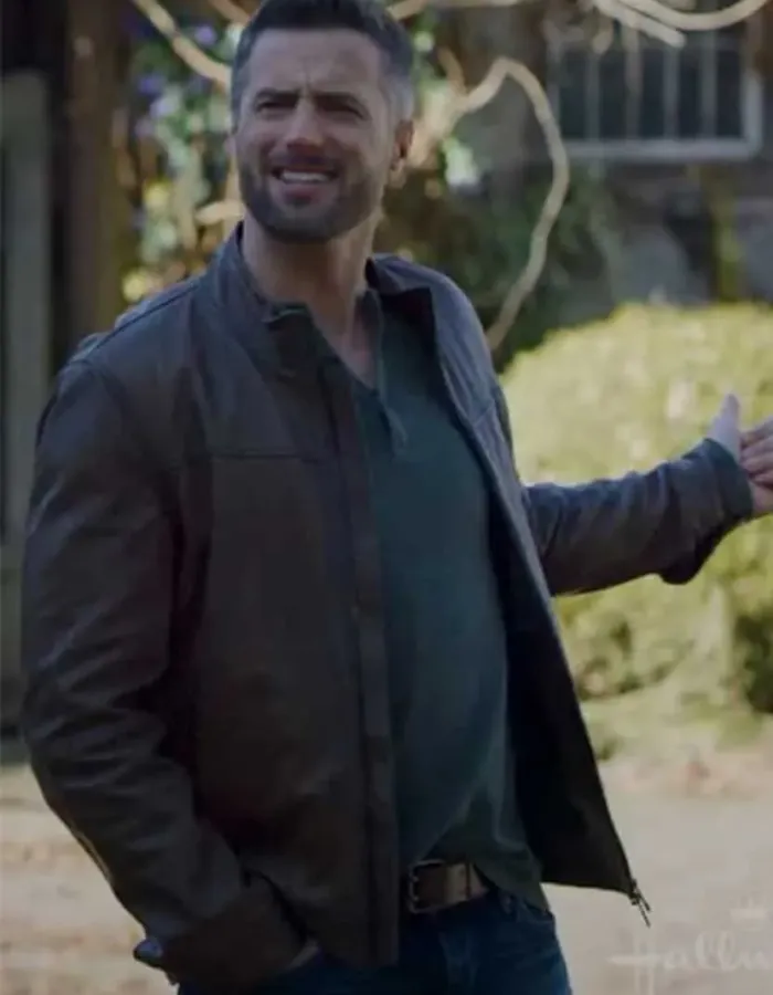 Wedding Cottage 2023 Brendan Penny (Evan Stanford) Brown Leather Jacket