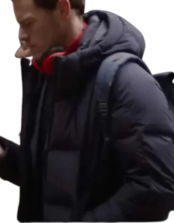 Love Again 2023 Sam Heughan (Rob Burns) Puffer Jacket