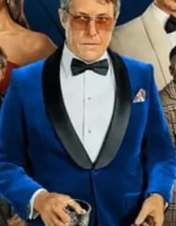 Operation Fortune Hugh Grant (Greg) Blue Velvet coat