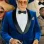 Operation Fortune Hugh Grant (Greg) Blue Velvet coat