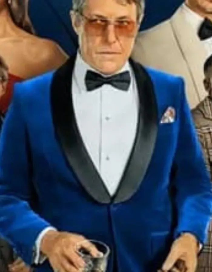 Operation Fortune Hugh Grant (Greg) Blue Velvet coat