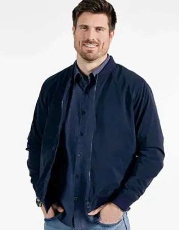 The Love Club 2023 Marcus Rosner (Josh Nolan) Blue Parachute Jacket