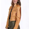 The Love Club 2023 Camille Stopps (Tara Williams) Brown Leather Jacket