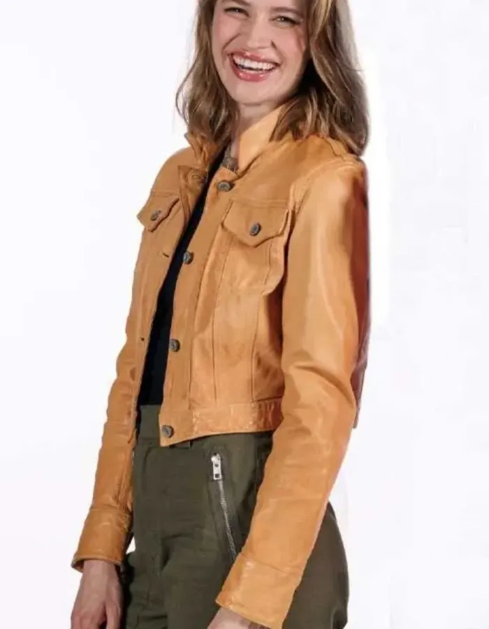 The Love Club 2023 Camille Stopps (Tara Williams) Brown Leather Jacket
