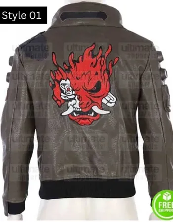 CYBERPUNK 2077 SAMURAI BOMBER LEATHER JACKET