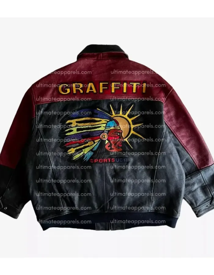 Avirex Retro Vintage 90s Graffiti Varsity Jacket
