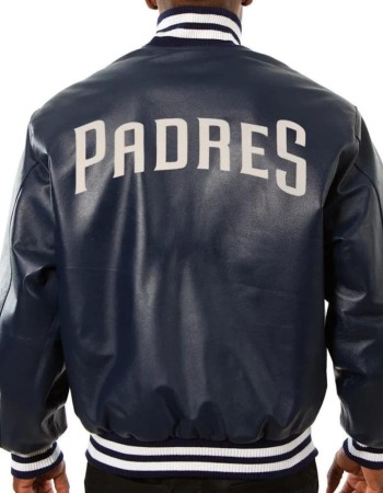 San Diego Padres Navy Blue Varsity Leather Jacket San Diego Padres Navy Blue Varsity Leather Jacket