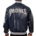 San Diego Padres Navy Blue Varsity Leather Jacket