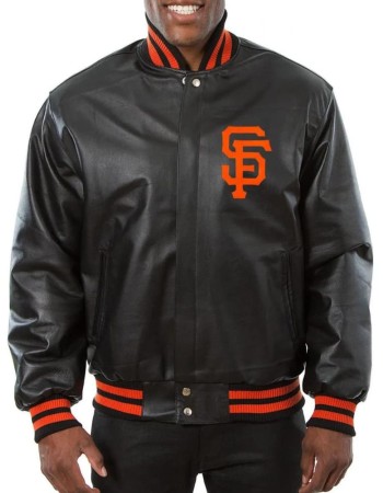 San Francisco Giants Black Bomber Leather Jacket