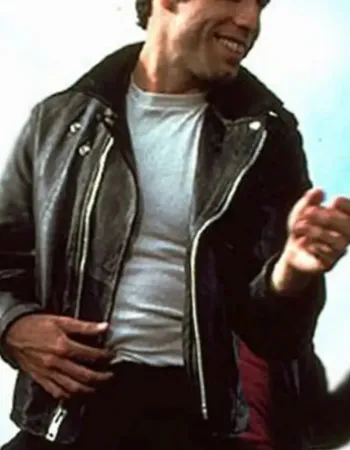 T Birds Danny Grease Black Biker Leather Jacket