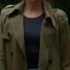 Wild Cards 2024 Vanessa Morgan Green Cotton Trench Coat Wild Cards 2024 Vanessa Morgan Green Cotton Trench Coat