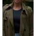 Wild Cards 2024 Vanessa Morgan Green Cotton Trench Coat