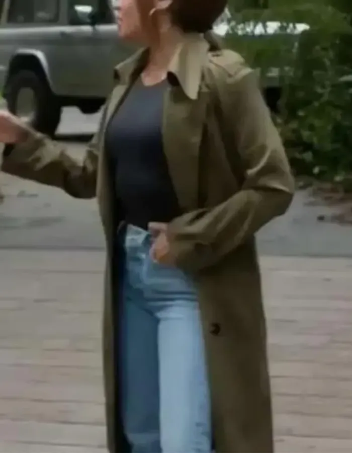 Wild Cards 2024 Vanessa Morgan Green Cotton Trench Coat Wild Cards 2024 Vanessa Morgan Green Cotton Trench Coat
