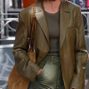 Ingrid A Different Man 2024 Olive Green Leather Blazer