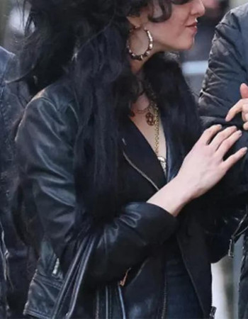 Back To Black 2024 Marisa Abela Black Biker Leather Jacket