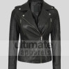 Bagheria Women's Top Notch Black Leather Jacket