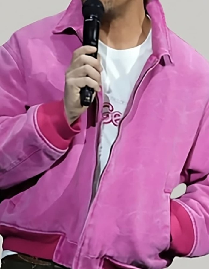 Barbie Ryan Gosling (Ken) Pink Suede Leather Jacket Barbie Ryan Gosling (Ken) Pink Suede Leather Jacket