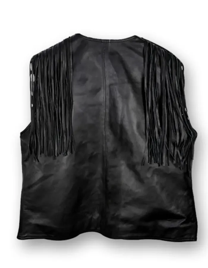 Barbie Ryan Gosling (Ken) Black Fringe Leather Vest Barbie Ryan Gosling (Ken) Black Fringe Leather Vest