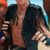 Barbie Ryan Gosling (Ken) Black Fringe Leather Vest Barbie Ryan Gosling (Ken) Black Fringe Leather Vest