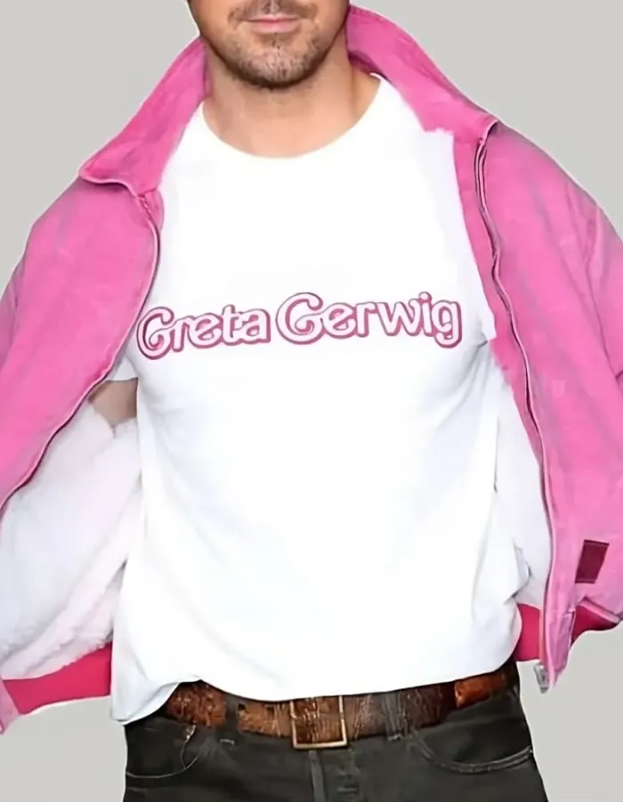 Barbie Ryan Gosling (Ken) Pink Suede Leather Jacket Barbie Ryan Gosling (Ken) Pink Suede Leather Jacket