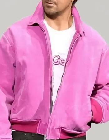 Barbie Ryan Gosling (Ken) Pink Suede Leather Jacket Barbie Ryan Gosling (Ken) Pink Suede Leather Jacket
