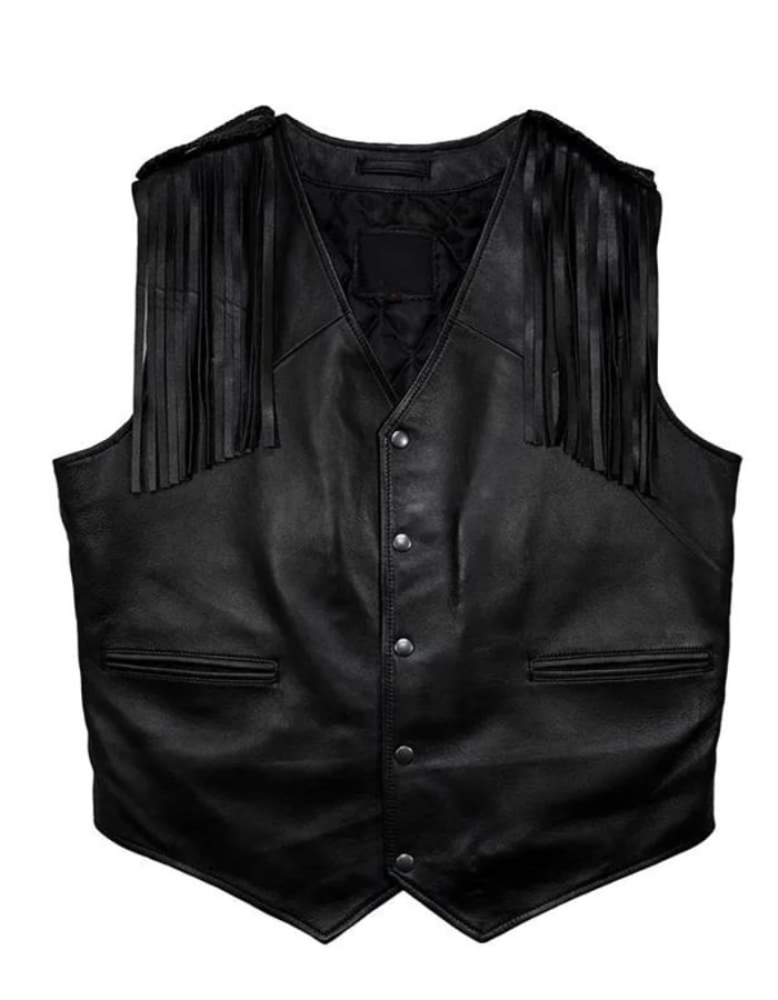 Barbie Ryan Gosling (Ken) Black Fringe Leather Vest