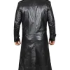 Augusta Guys Double-Breasted Black Leather Coat