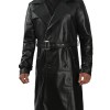 Augusta Guys Double-Breasted Black Leather Coat Augusta Guys Double-Breasted Black Leather Coat