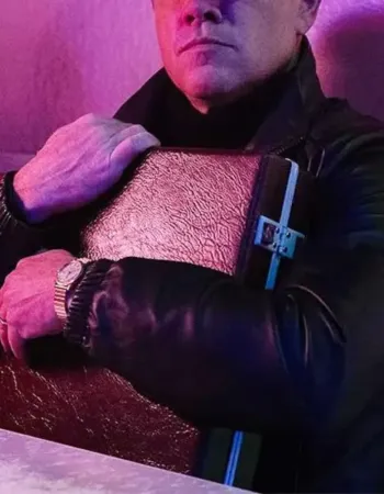 Drive-Away Dolls 2024 Matt Damon Black Leather Jacket