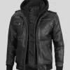 Edinburgh Men's Grey Leather Bomber Jacket Edinburgh Men's Grey Leather Bomber Jacket