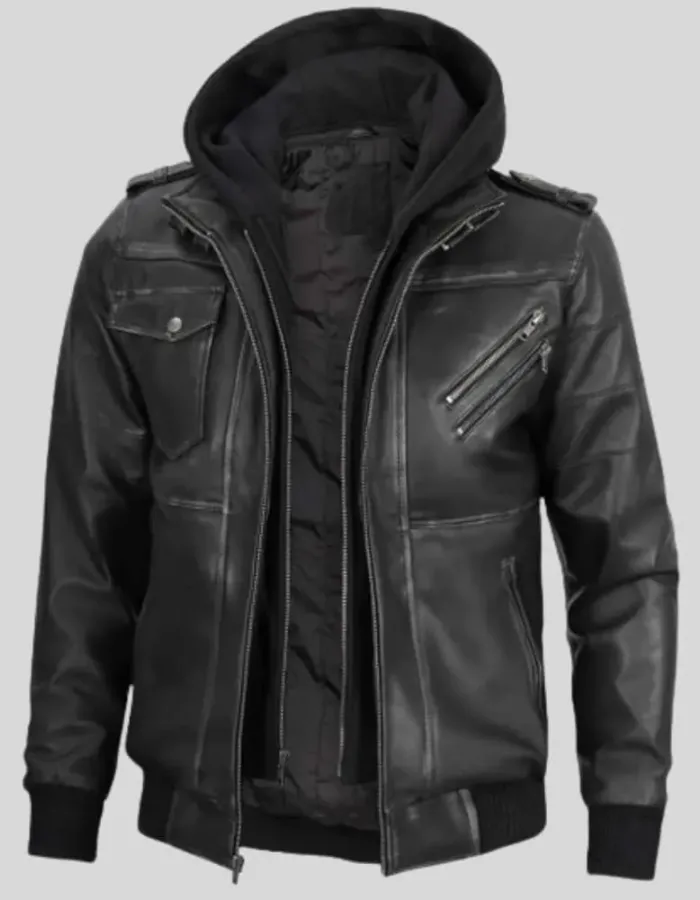 Edinburgh Men's Grey Leather Bomber Jacket Edinburgh Men's Grey Leather Bomber Jacket