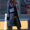 Emily Ratajkowski Black Leather Trench Coat Emily Ratajkowski Black Leather Trench Coat
