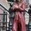 Emily Ratajkowski Burgundy Leather Trench Coat