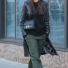 Emily Ratajkowski Black Leather Trench Coat Emily Ratajkowski Black Leather Trench Coat