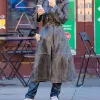 Emily Ratajkowski NYC Street 2023 Brown Leather Coat