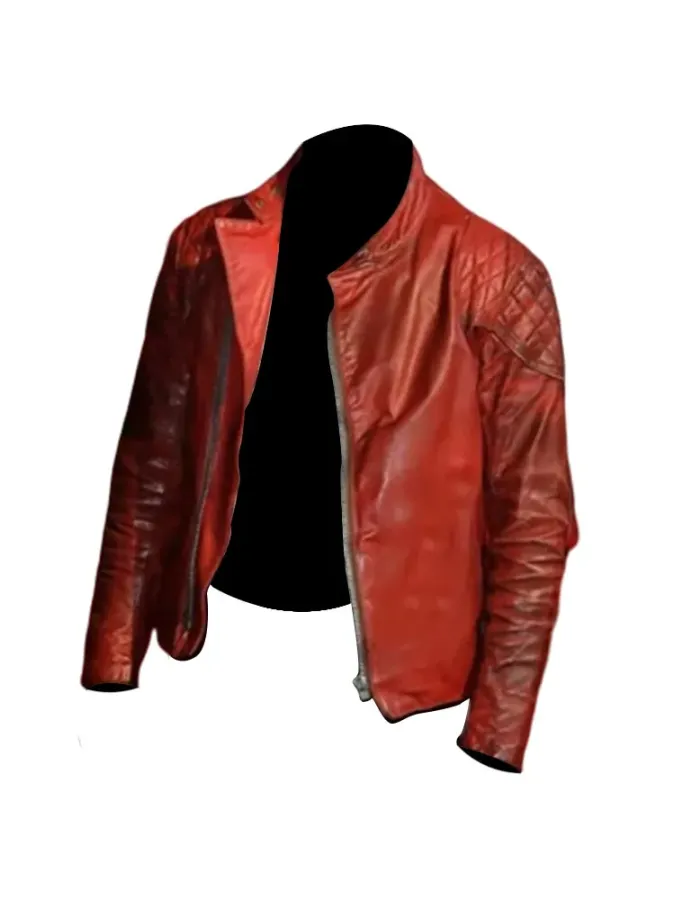 EZRA MILLER RED LEATHER JACKET EZRA MILLER RED LEATHER JACKET