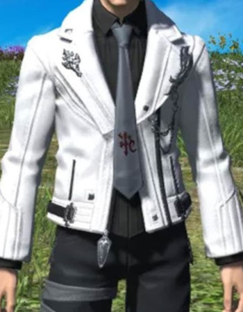 Final Fantasy XIV Scion Adventurer White Leather Jacket