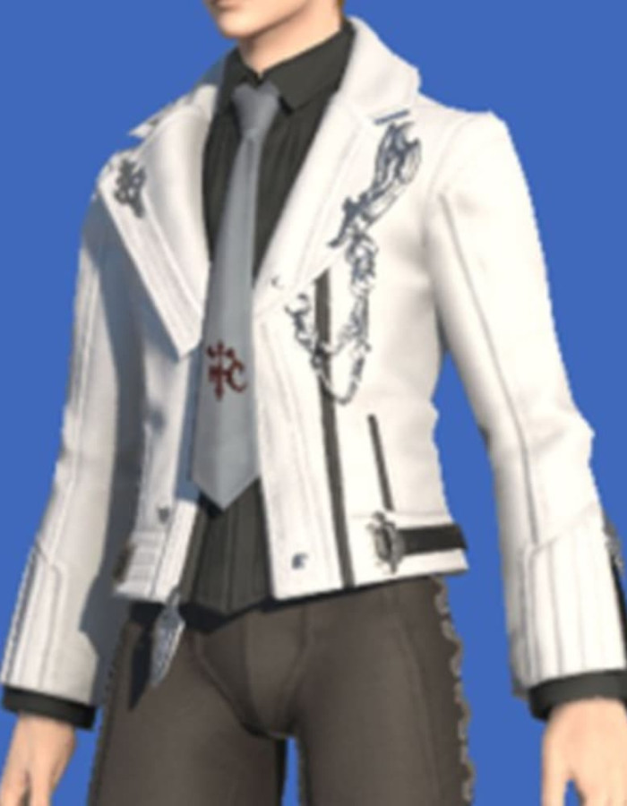 Final Fantasy XIV Scion Adventurer White Leather Jacket
