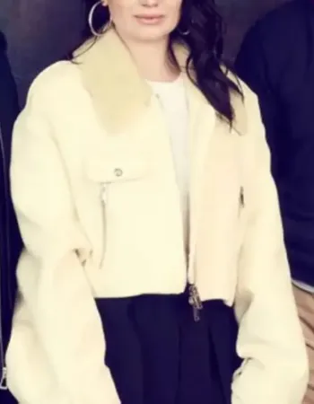 Flora and Son Eve Hewson White Wool Jacket